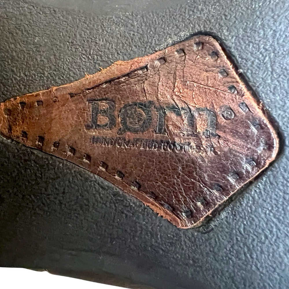 Born Brown Leather Boots with Block Heel 7.5 size stretch calf excellent condit - Picture 12 of 12